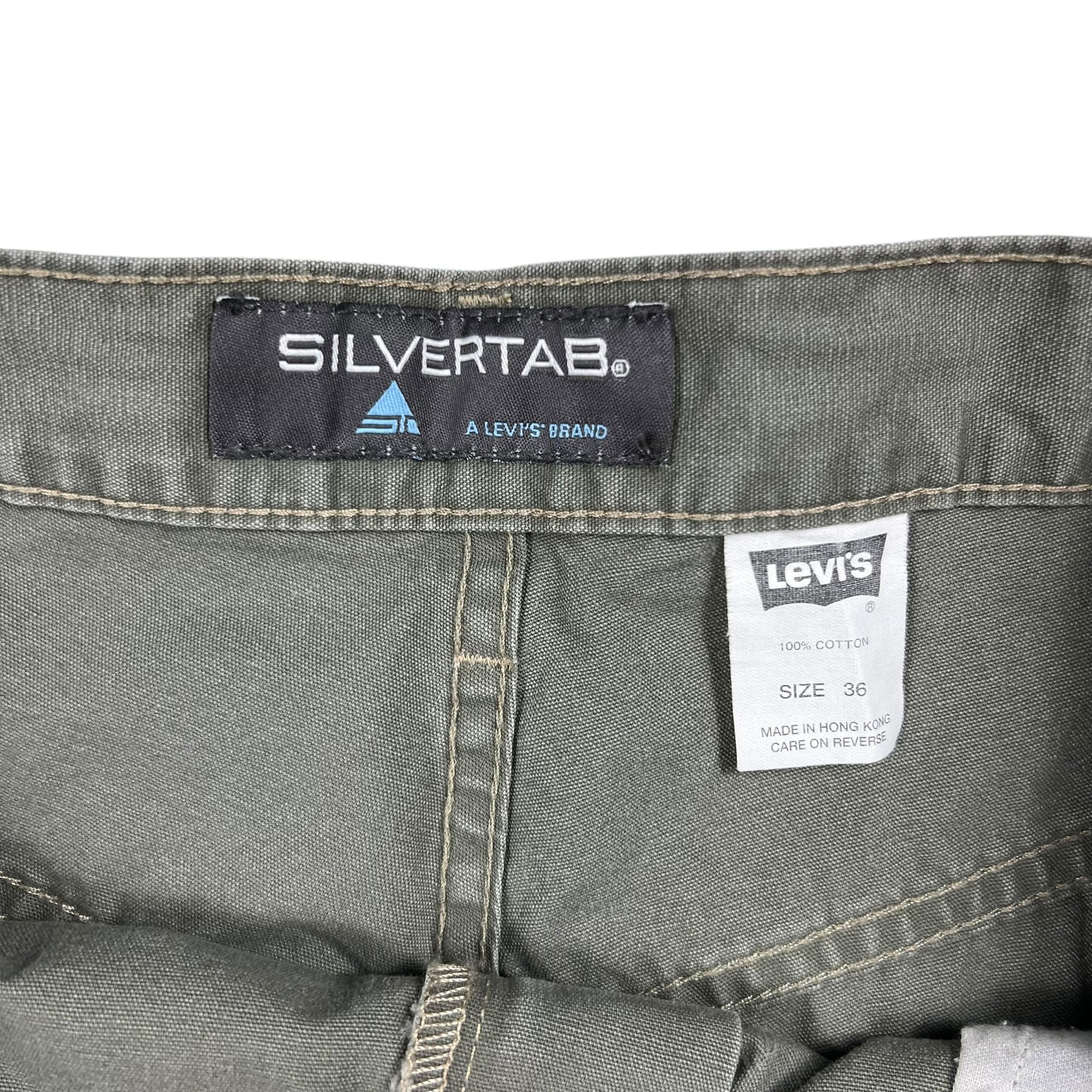 Vintage Y2K Levi’s Silver Tab “Loose” Olive green shorts (36) DS NWT