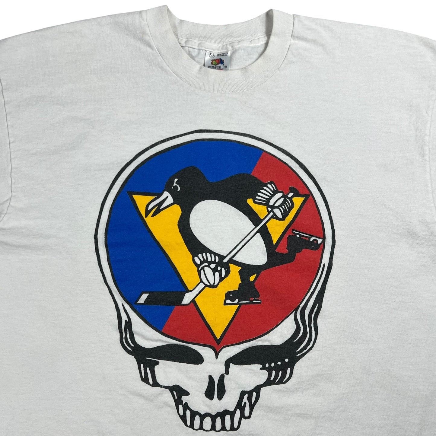 Vintage 90s Grateful Dead Pittsburgh Penguins Steal Your Face lot band tee (XL)