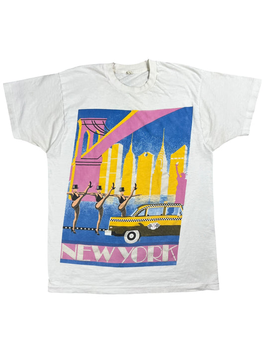Vintage 80s New York City Taxi Cub Rockettes jumbo print tee (M/L)