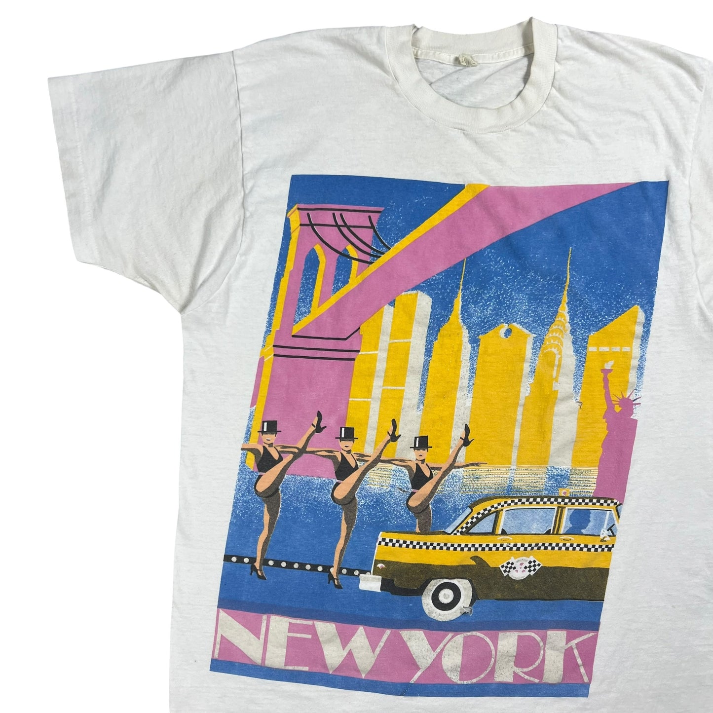 Vintage 80s New York City Taxi Cub Rockettes jumbo print tee (M/L)