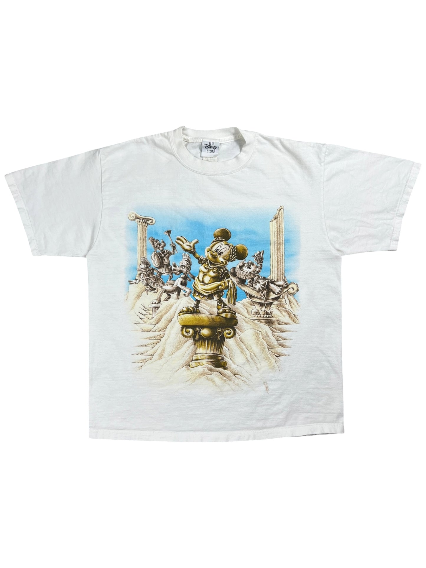Vintage 90s Mickey Mouse Greek Mythology Disney stores at The Forum Las Vegas tee (M)