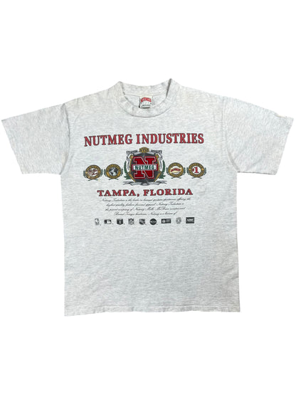 Vintage 90s Nutmeg Mills Industries MLB NFL NBA NHL NCAA ABC promo tee (L)