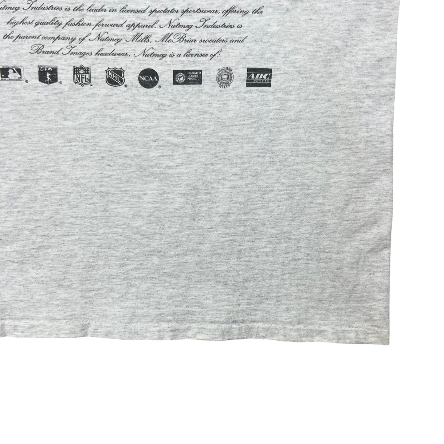Vintage 90s Nutmeg Mills Industries MLB NFL NBA NHL NCAA ABC promo tee (L)