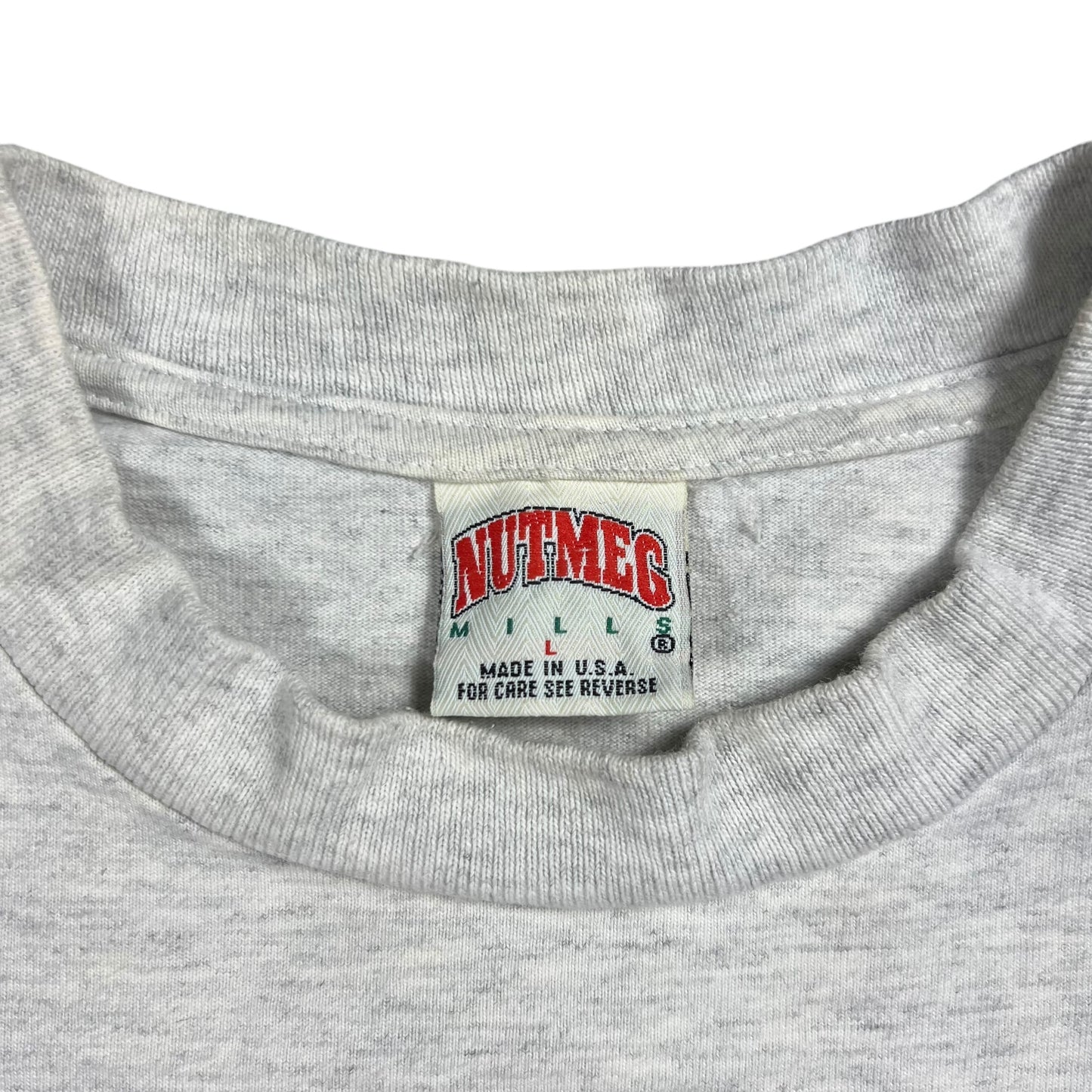 Vintage 90s Nutmeg Mills Industries MLB NFL NBA NHL NCAA ABC promo tee (L)