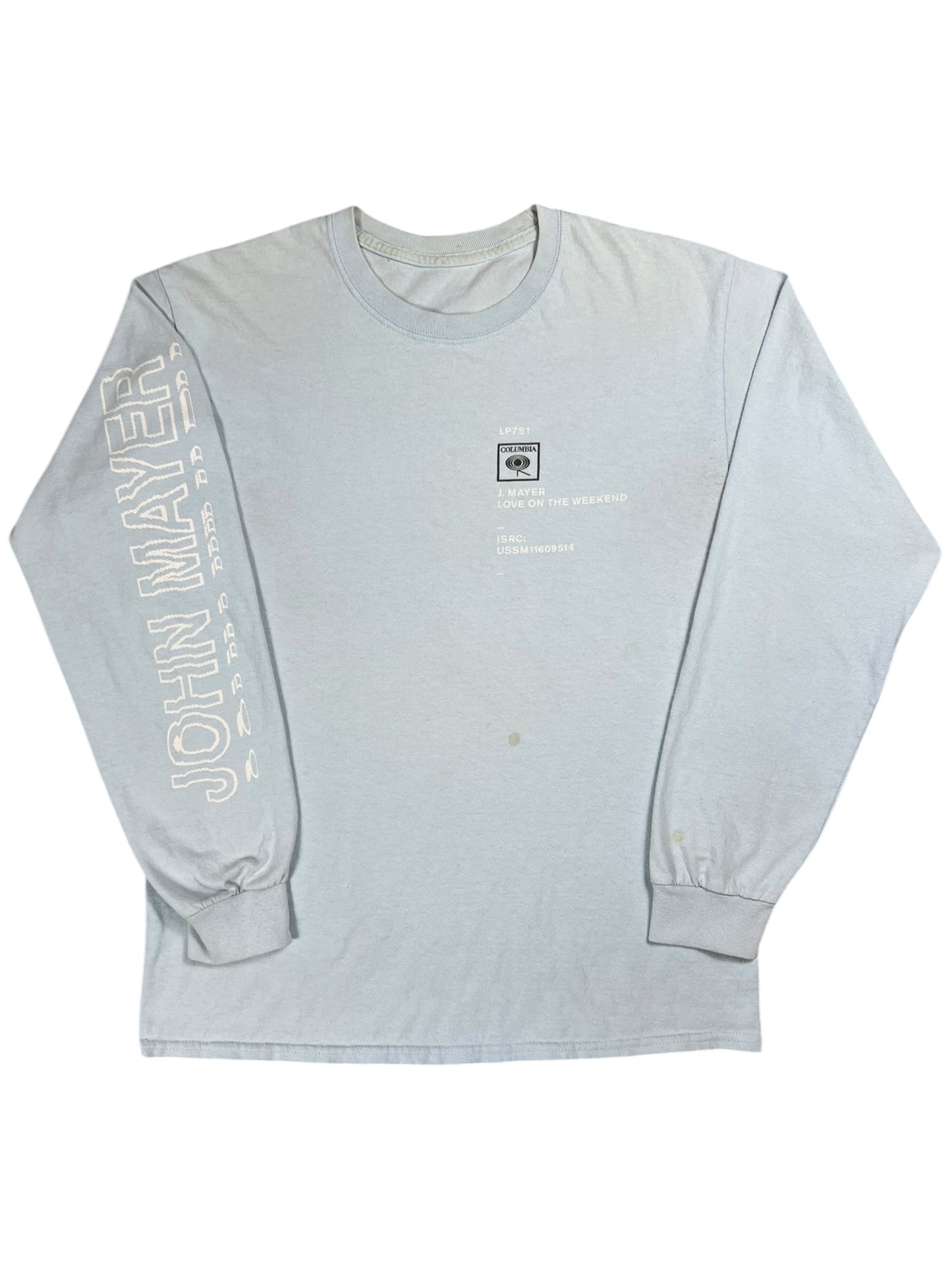 2017 John Mayer Love On The Weekend Columbia Records long sleeve print faded band shirt (M)