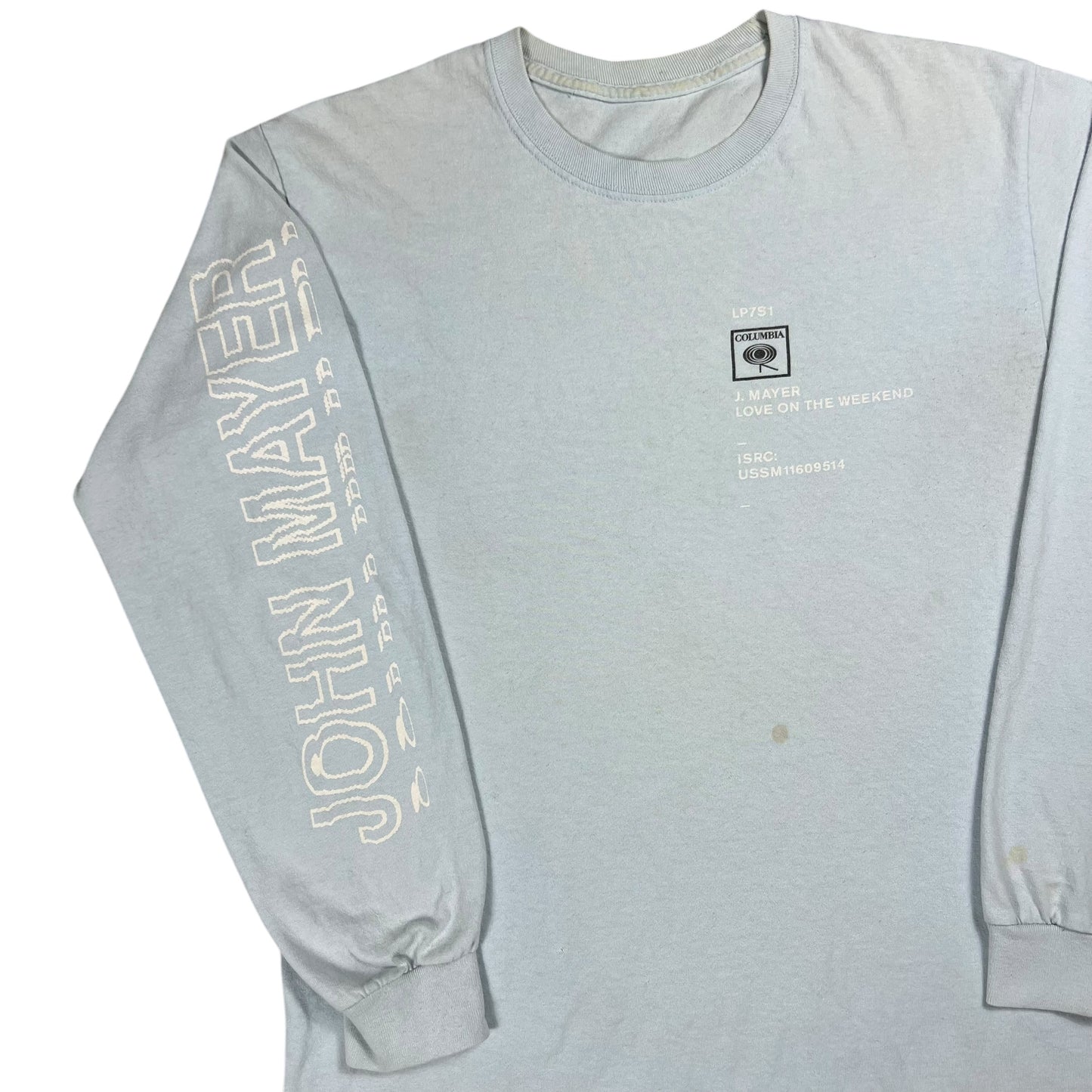2017 John Mayer Love On The Weekend Columbia Records long sleeve print faded band shirt (M)