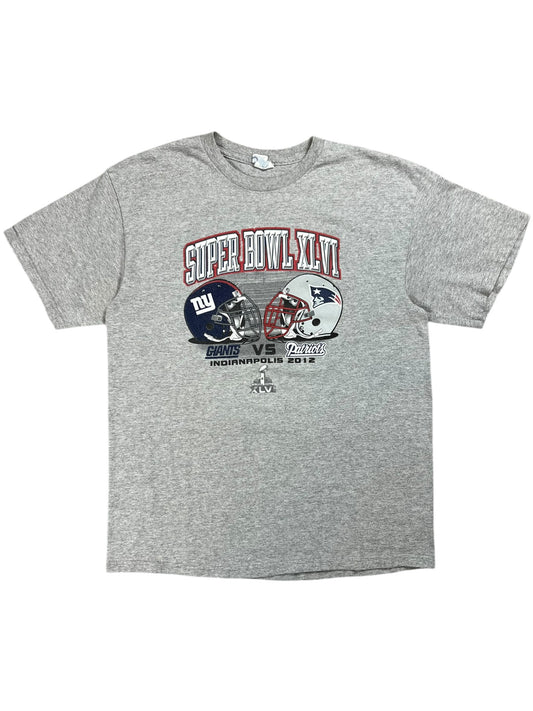 2012 New England Patriots New York Giants Super Bowl NFL tee (M)