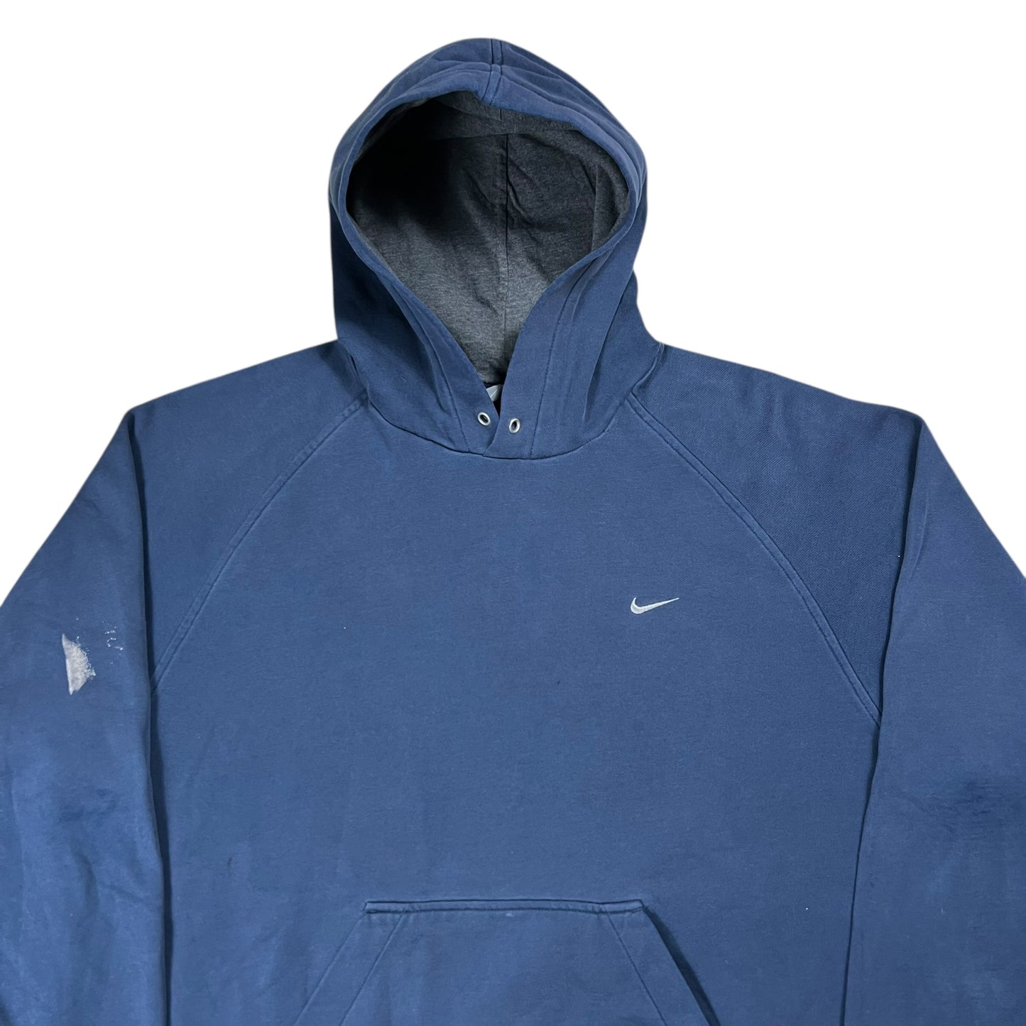 Vintage Y2K Nike mini swoosh navy faded hoodie (XL)