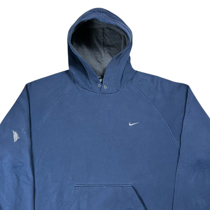 Vintage Y2K Nike mini swoosh navy faded hoodie (XL)