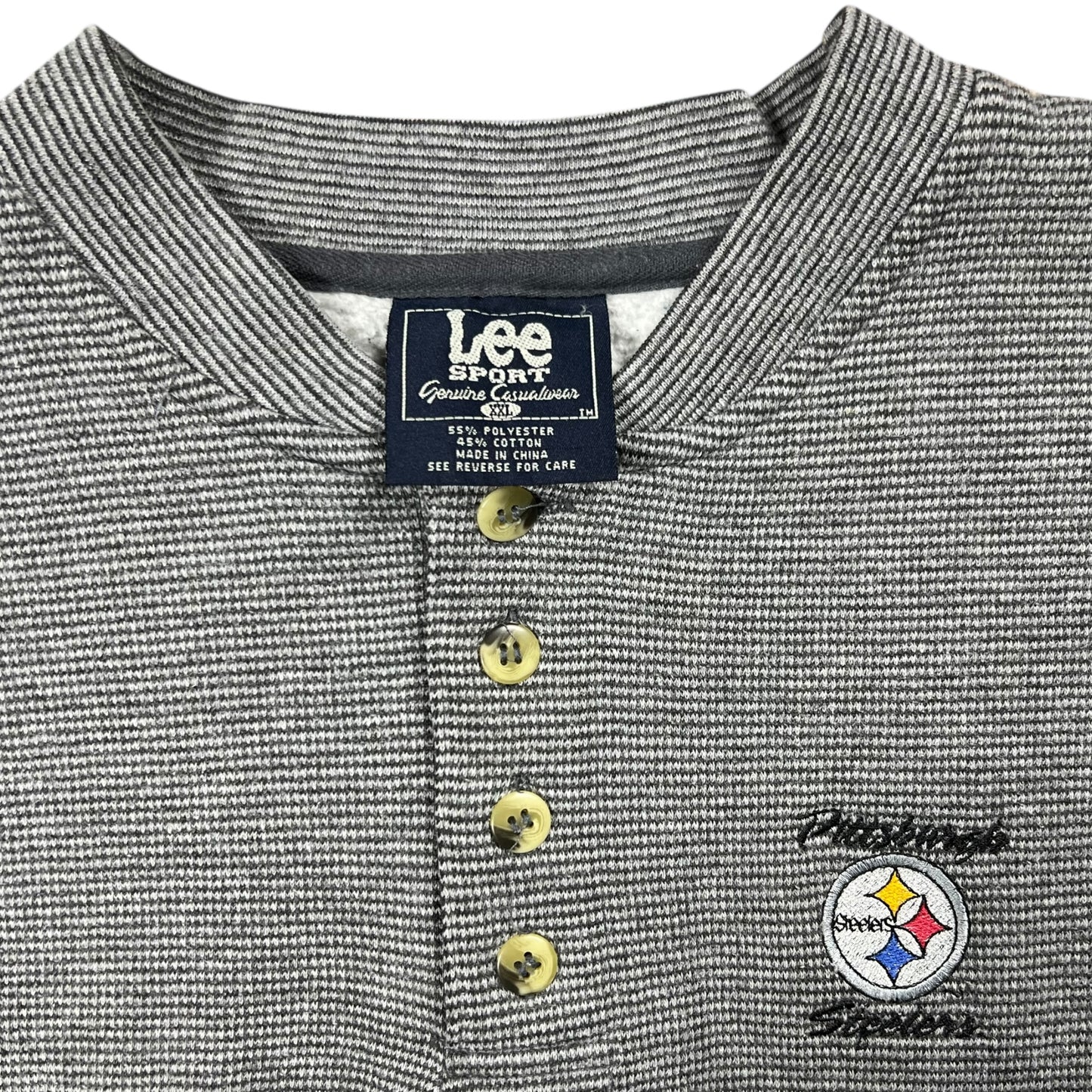 Vintage 90s Lee Sport Pittsburgh Steelers NFL Henley crewneck (XXL)