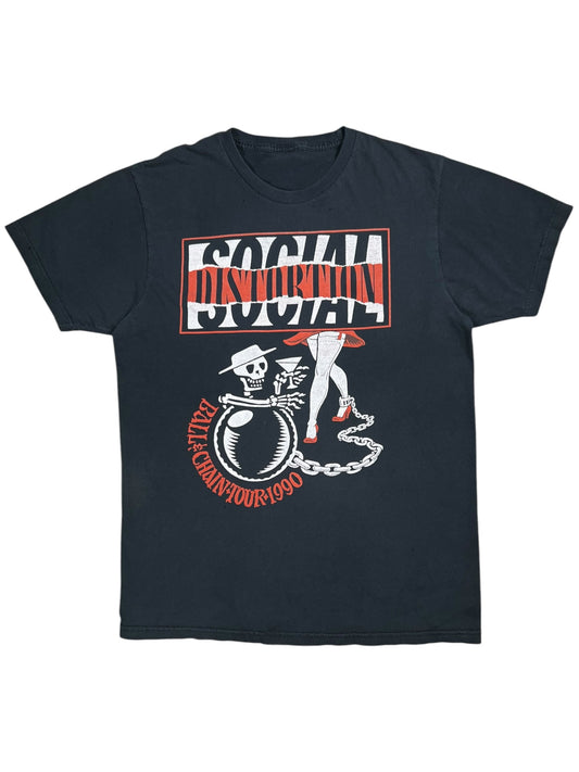 Vintage Y2K Social Distortion Ball & Chain faded band tee (M)