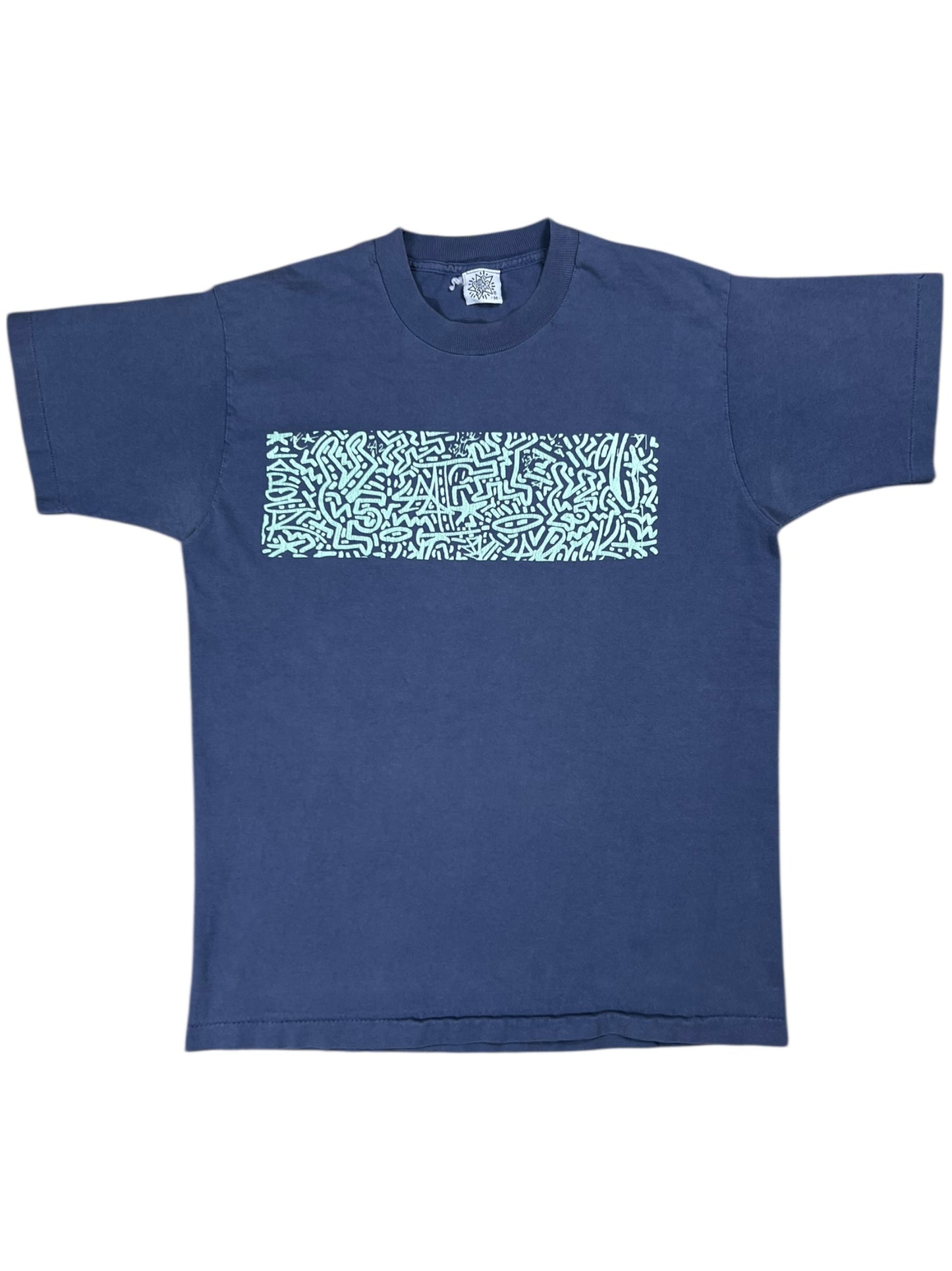 Vintage 90s Keith Haring Pop Shop box logo faded art tee (M)