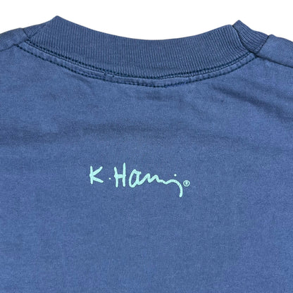 Vintage 90s Keith Haring Pop Shop box logo faded art tee (M)