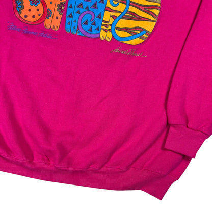 Vintage 80s Laurel Burch Abstract Cats Art Crewneck (L)