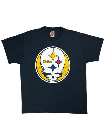 Vintage 90s Grateful Dead Pittsburgh Steelers Steal Your Face faded band tee (L)