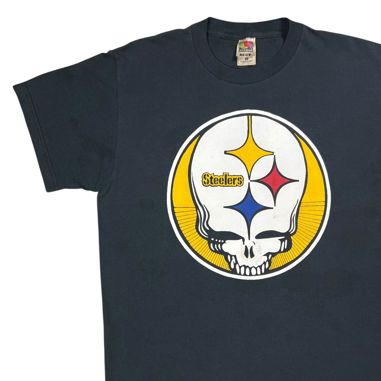 Vintage 90s Grateful Dead Pittsburgh Steelers Steal Your Face faded band tee (L)