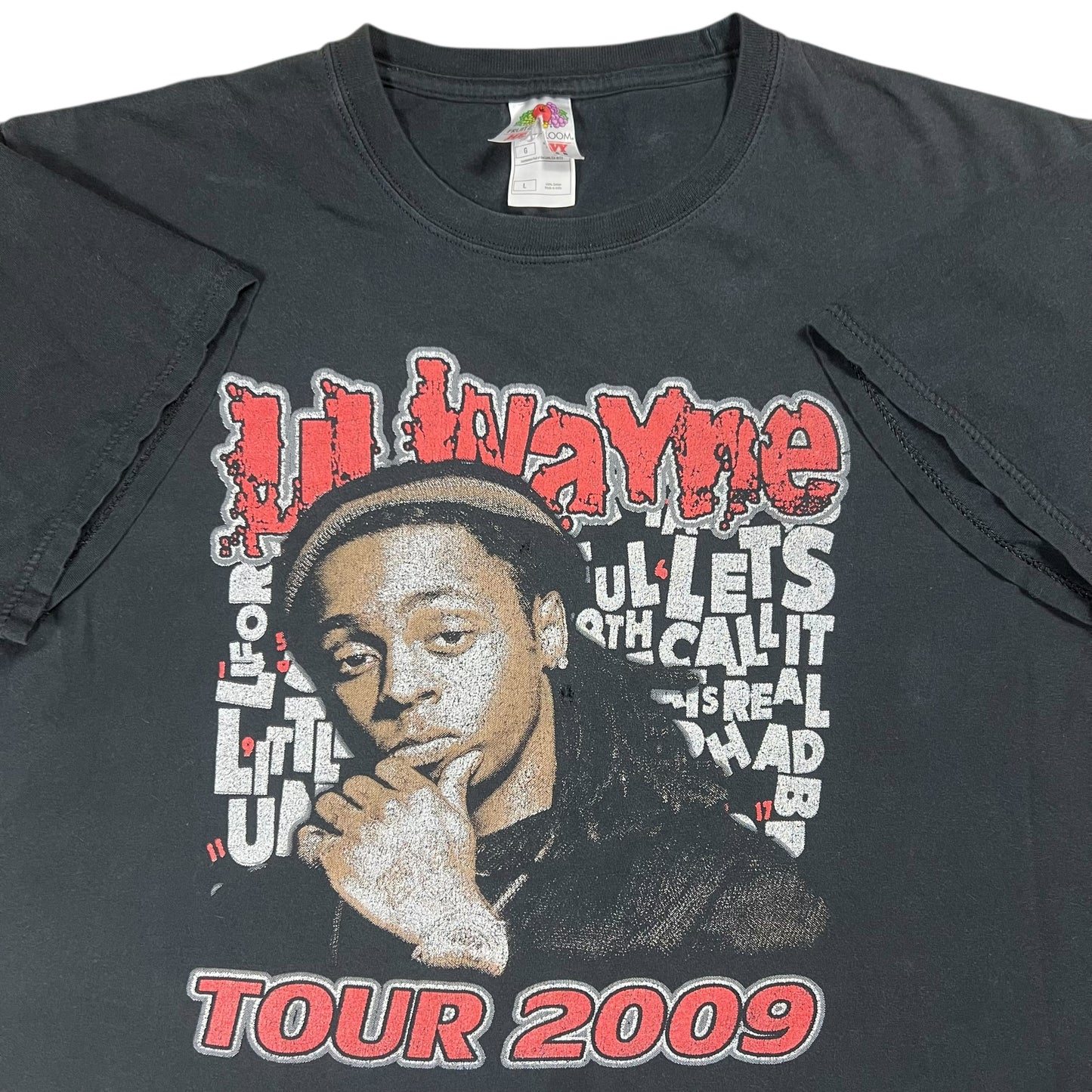 2009 Lil Wayne America’s Most Wanted tour faded rap tee (L)