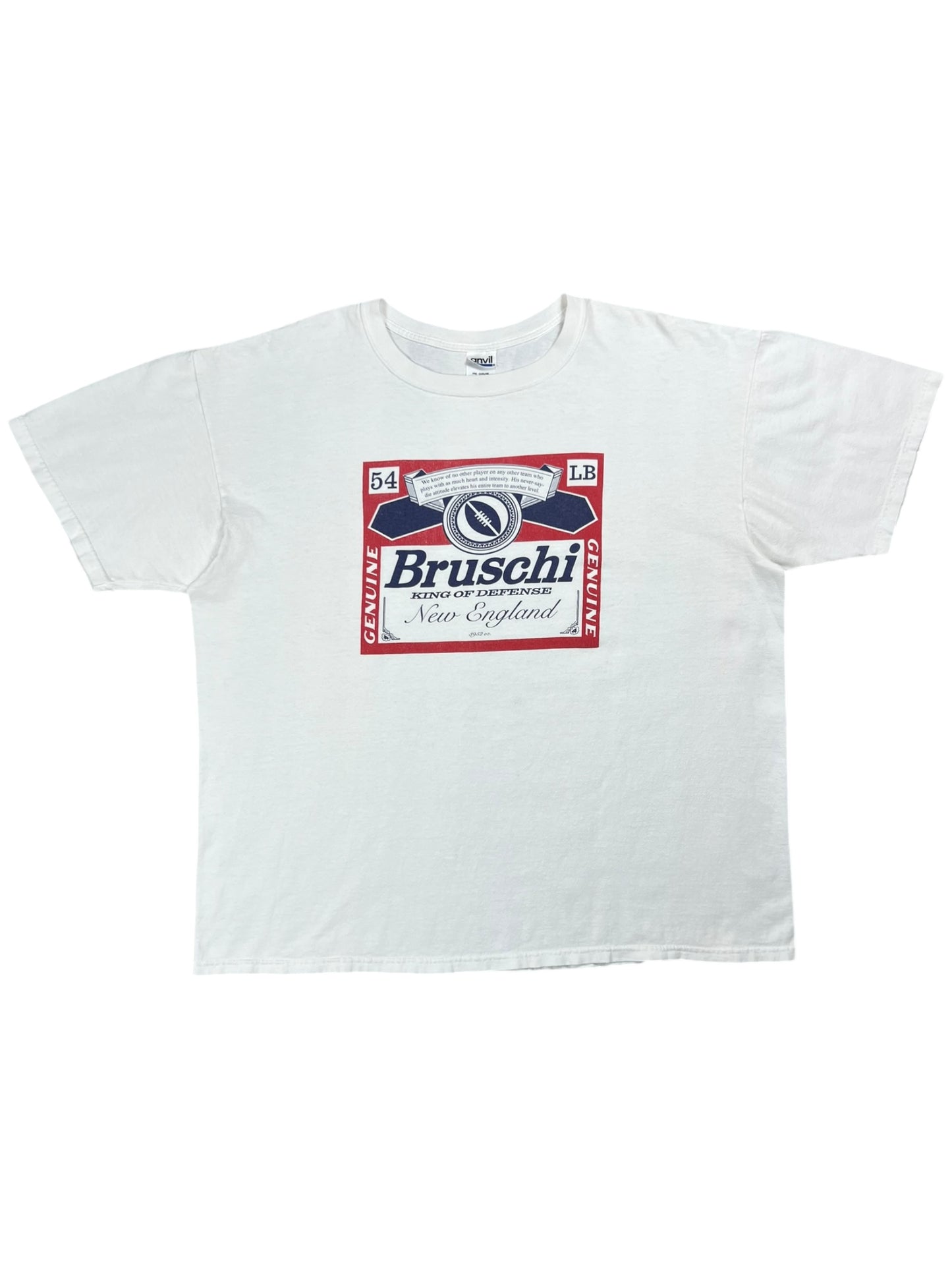 Vintage Y2K Teddy Bruschi New England Patriots Beer tee (XXL)