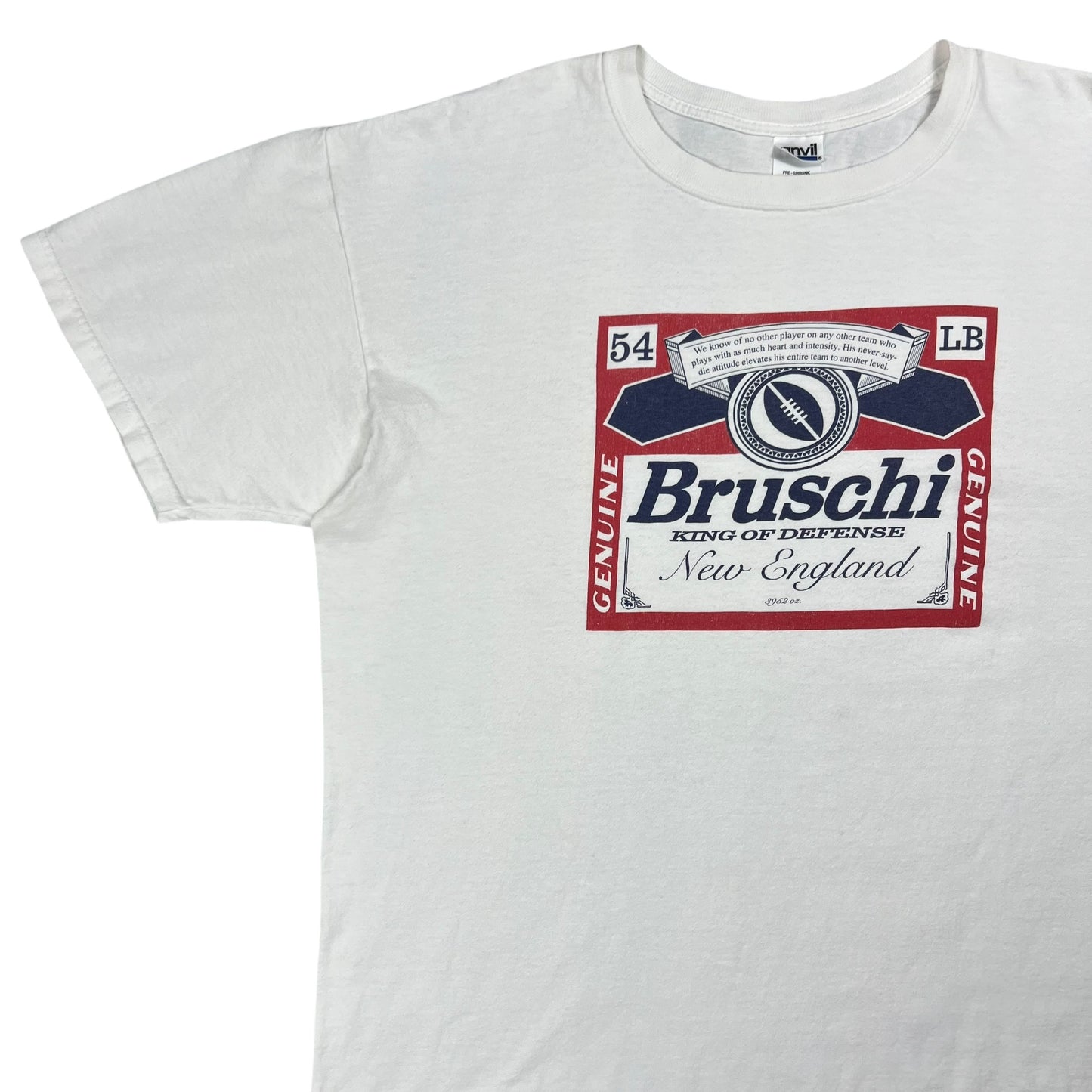 Vintage Y2K Teddy Bruschi New England Patriots Beer tee (XXL)