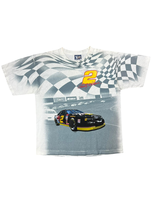Vintage 90s Nutmeg NASCAR Rusty Wallace all over print racing tee (XL)