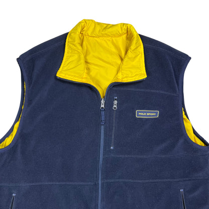 Vintage 90s Polo Sport Ralph Lauren reversible fleece vest (XL)