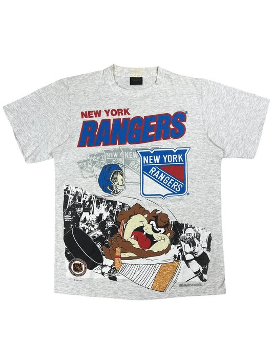 Vintage 1991 New York Rangers Looney Tunes Taz Tasmanian Devil tee (L)