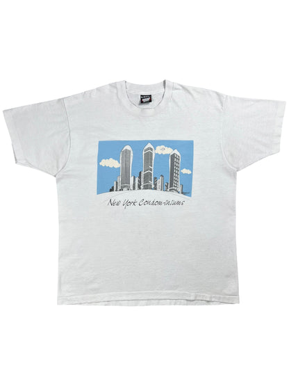 Vintage 1987 New York City Condom-iniums parody art tee (L)