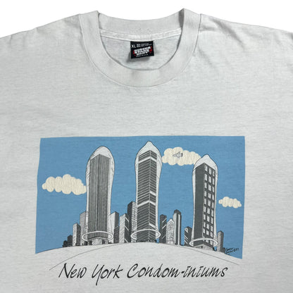 Vintage 1987 New York City Condom-iniums parody art tee (L)