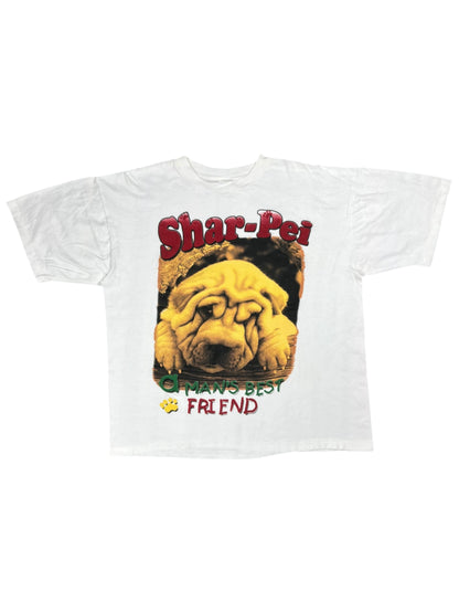 Vintage 90s Shar-Pei Man’s Best Friend Dog Rap tee (L)