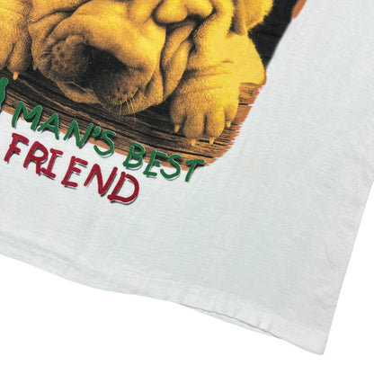 Vintage 90s Shar-Pei Man’s Best Friend Dog Rap tee (L)