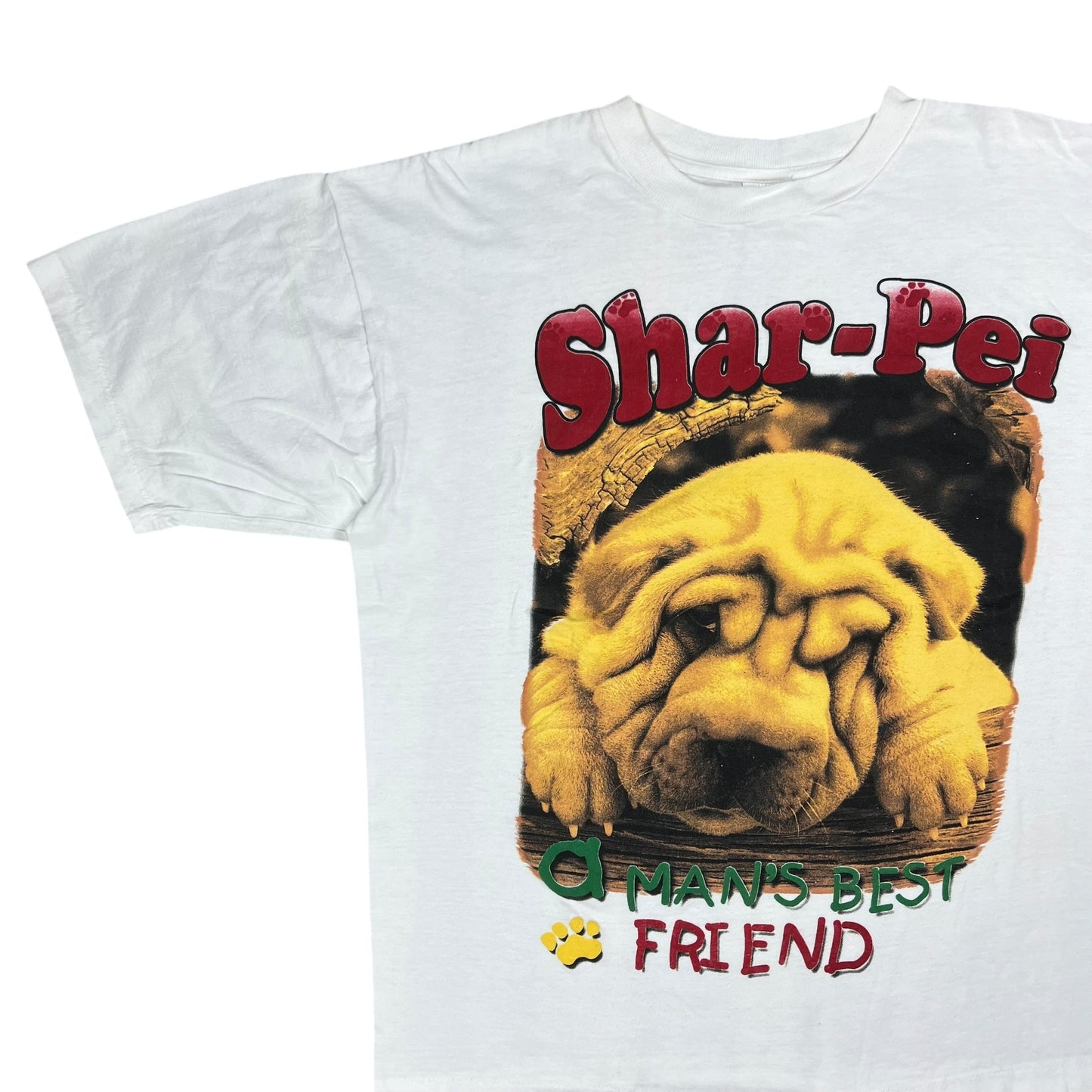 Vintage 90s Shar-Pei Man’s Best Friend Dog Rap tee (L)