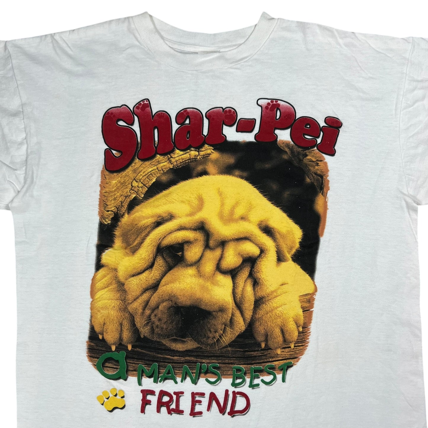 Vintage 90s Shar-Pei Man’s Best Friend Dog Rap tee (L)