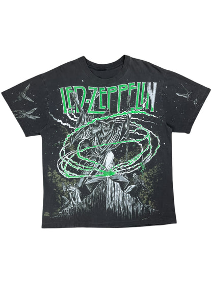 Vintage 1991 Winterland Led Zeppelin Wizard all over print band tee (L)