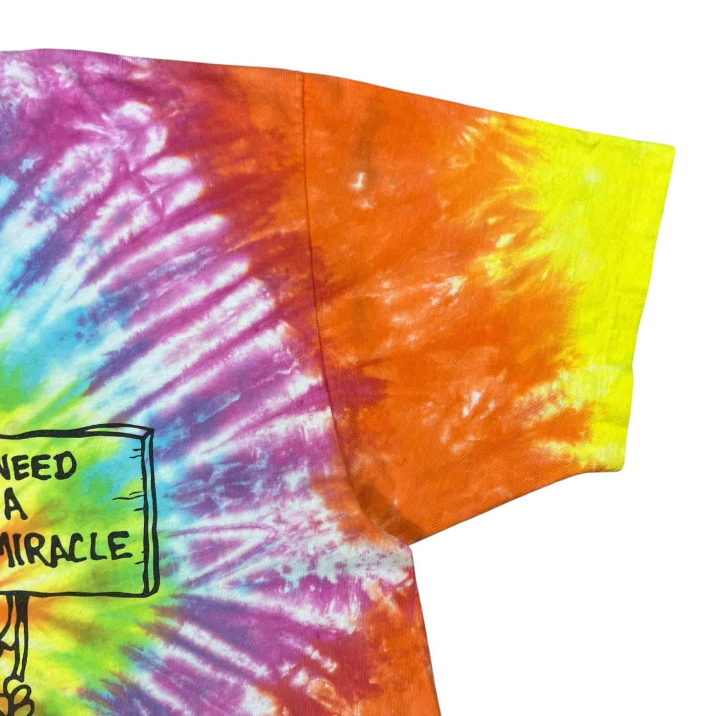 Vintage 90s Hanes Grateful Dead I Need A Miracle tie dye lot band tee (XL)