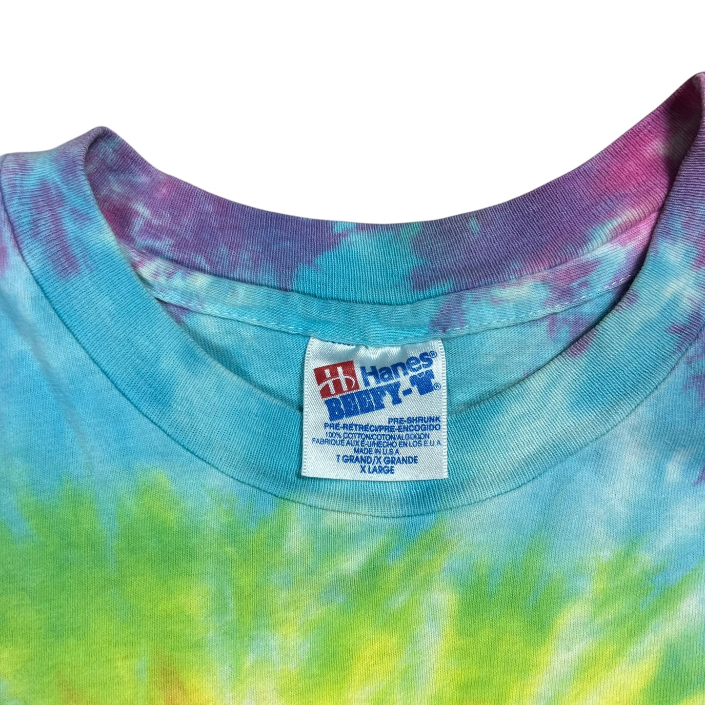 Vintage 90s Hanes Grateful Dead I Need A Miracle tie dye lot band tee (XL)