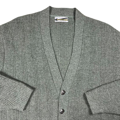 Vintage 1960s Puritan Fuzzy Wool Blend Cardigan Green Cobain Style Sweater (L)