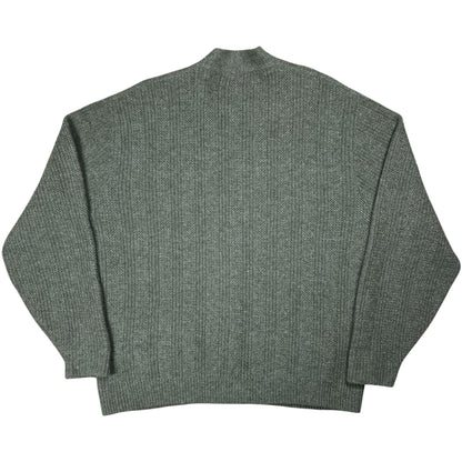 Vintage 1960s Puritan Fuzzy Wool Blend Cardigan Green Cobain Style Sweater (L)