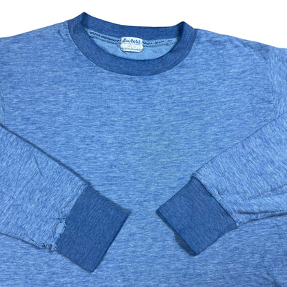 Vintage 1970s Duofold cotton faded distressed long sleeve thermal shirt (L)