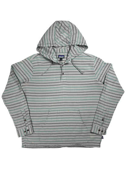 2017 Patagonia Steersman striped organic cotton hoodie shirt (L)