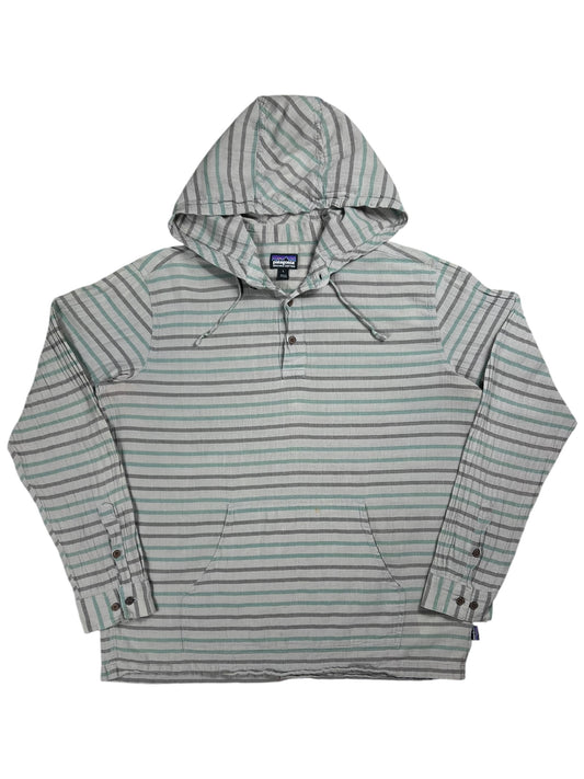 2017 Patagonia Steersman striped organic cotton hoodie shirt (L)