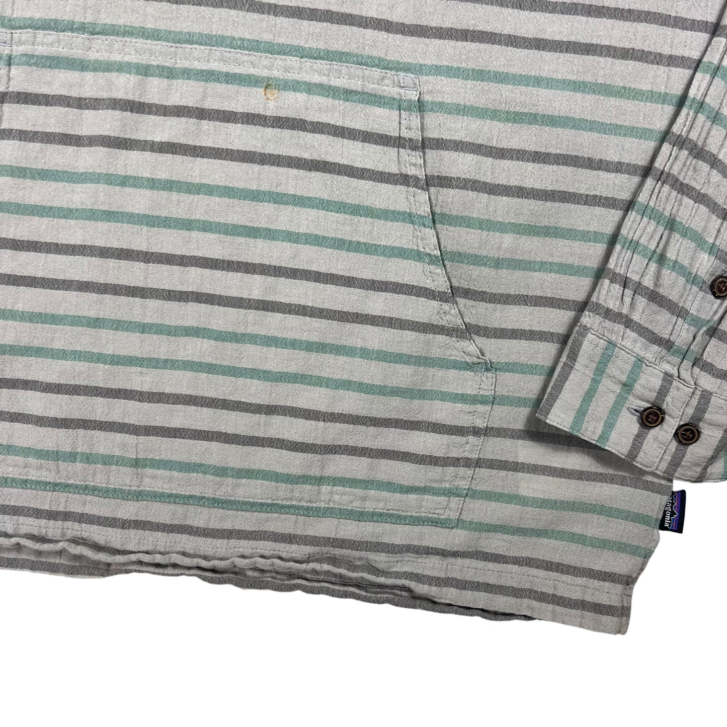 2017 Patagonia Steersman striped organic cotton hoodie shirt (L)