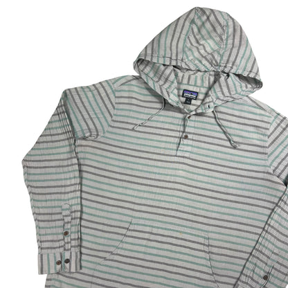 2017 Patagonia Steersman striped organic cotton hoodie shirt (L)