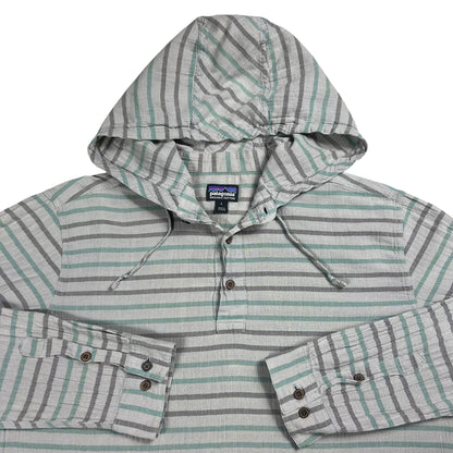 2017 Patagonia Steersman striped organic cotton hoodie shirt (L)