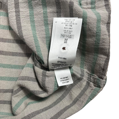 2017 Patagonia Steersman striped organic cotton hoodie shirt (L)
