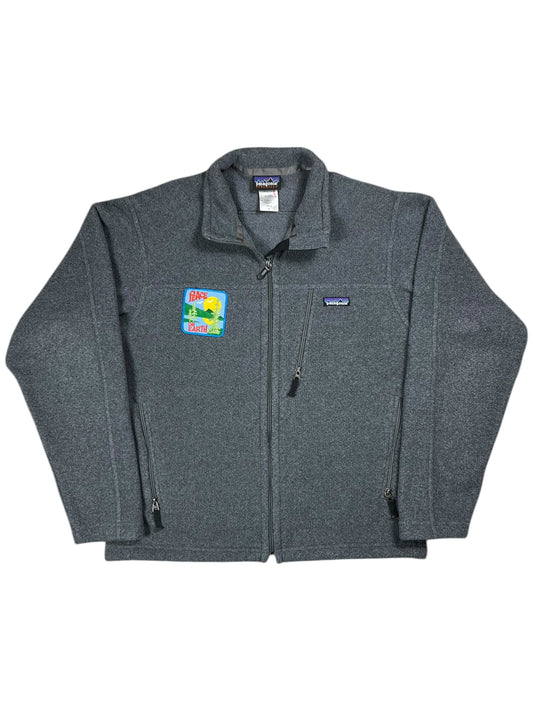Vintage 2000 Patagonia Synchilla PEACE ON EARTH patch full zip fleece jacket (M)