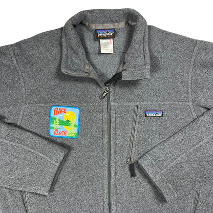 Vintage 2000 Patagonia Synchilla PEACE ON EARTH patch full zip fleece jacket (M)