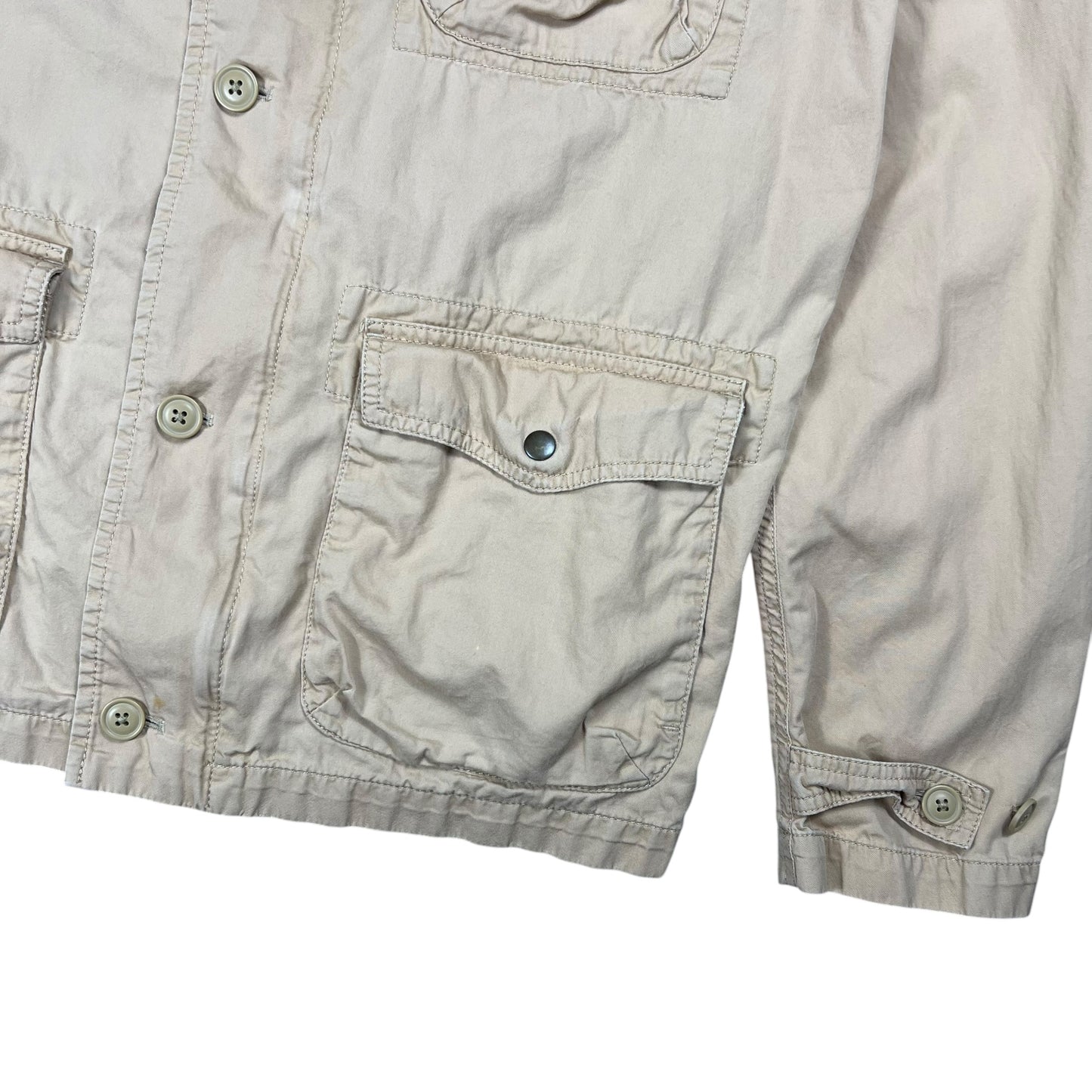 Vintage Y2K Banana Republic multi pocket zip up shirt jacket (L)