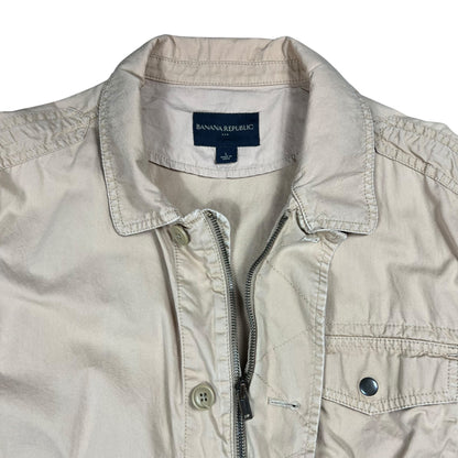 Vintage Y2K Banana Republic multi pocket zip up shirt jacket (L)