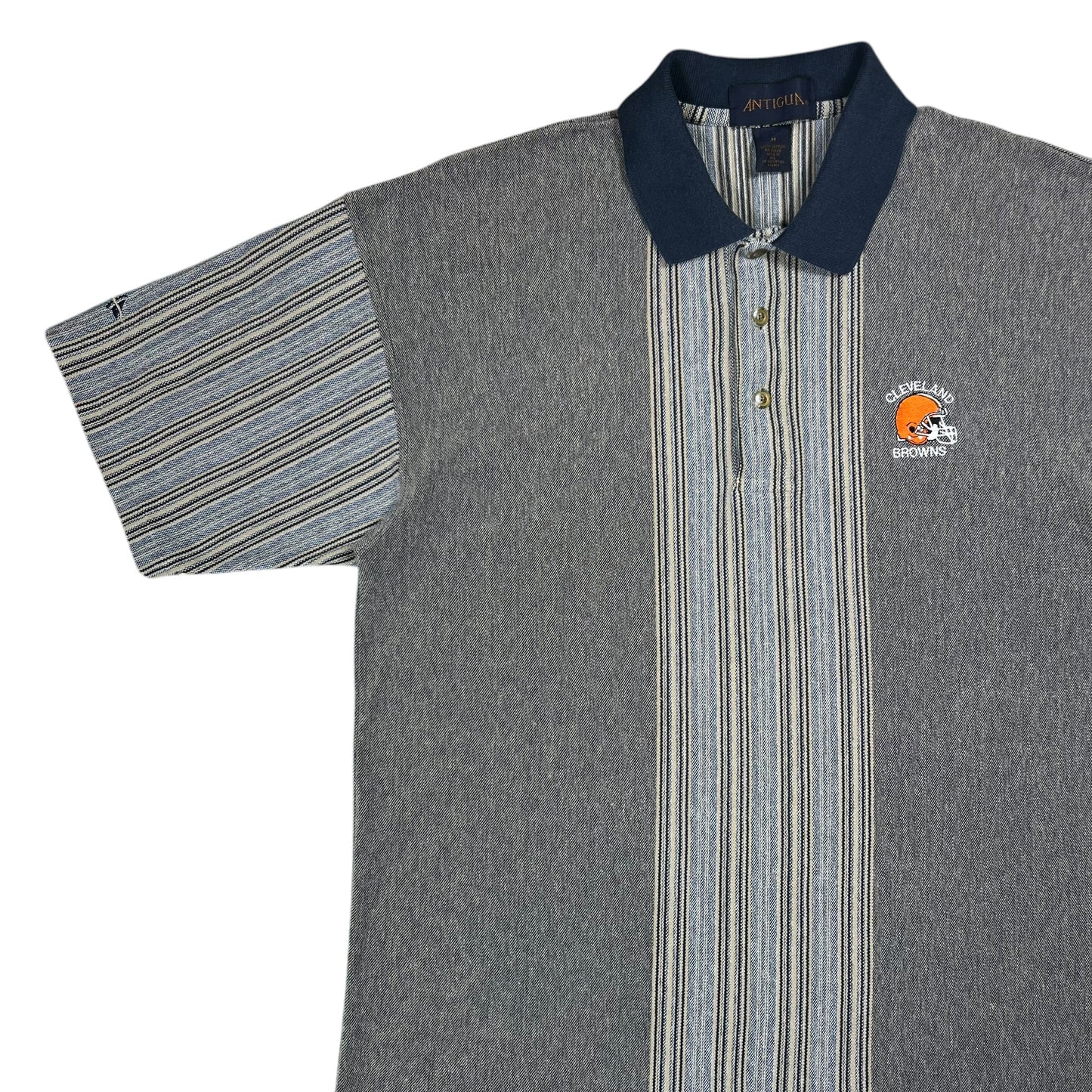 Vintage 90s Cleveland Browns striped stripey NFL polo shirt (M)