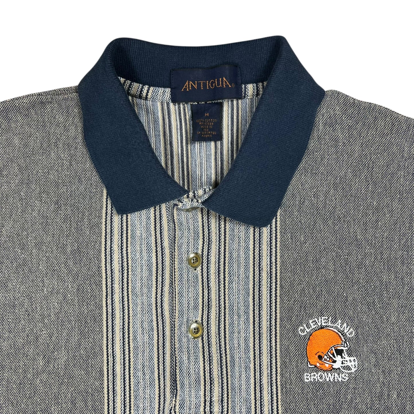 Vintage 90s Cleveland Browns striped stripey NFL polo shirt (M)
